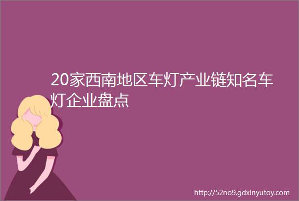 20家西南地区车灯产业链知名车灯企业盘点