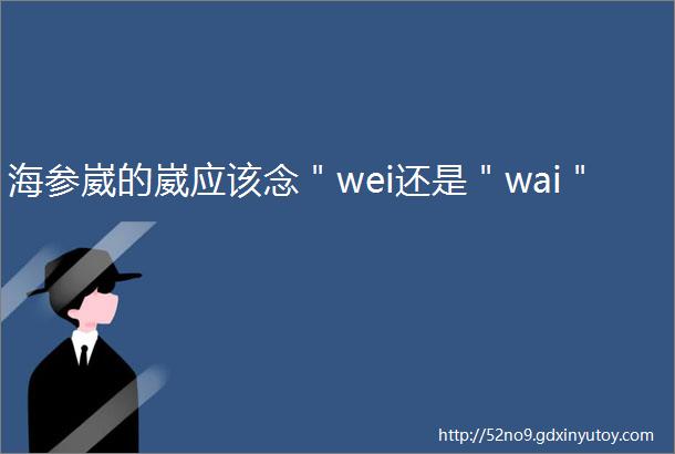 海参崴的崴应该念＂wei还是＂wai＂