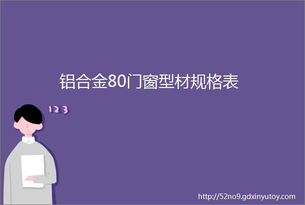 铝合金80门窗型材规格表