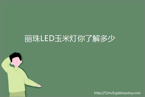 丽珠LED玉米灯你了解多少